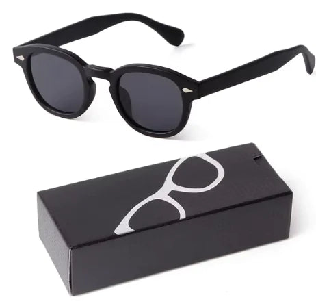 Gafas de sol redondas pequeñas en azul degradado para una protección con estilo
