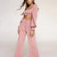 Ribbed Drop Sleeves Women's Sleepwear Set