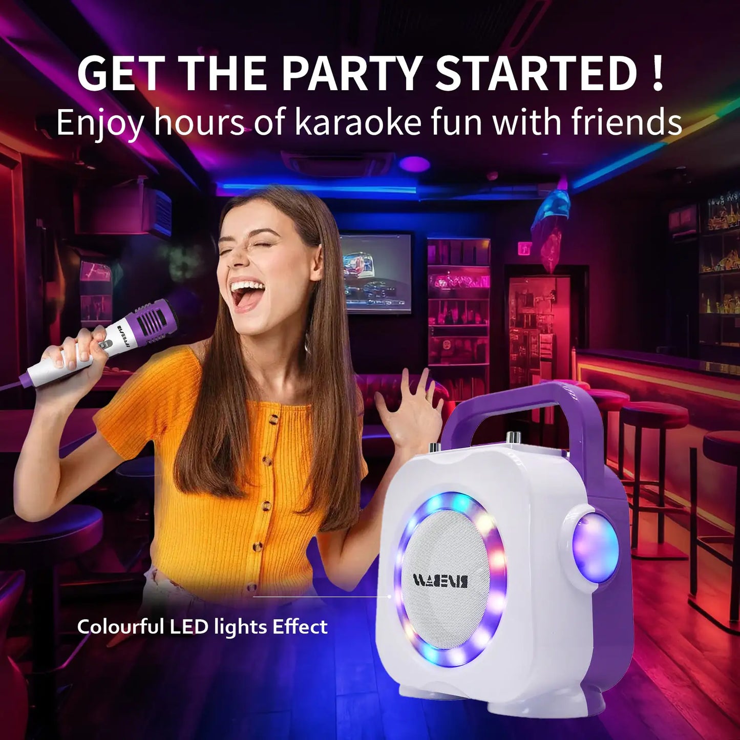 Machine de karaoké portable pour enfants avec deux microphones