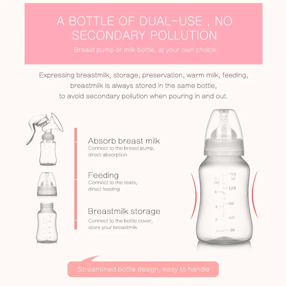 Extractor de Leche Materna de Succión Manual para Alimentación Cómoda