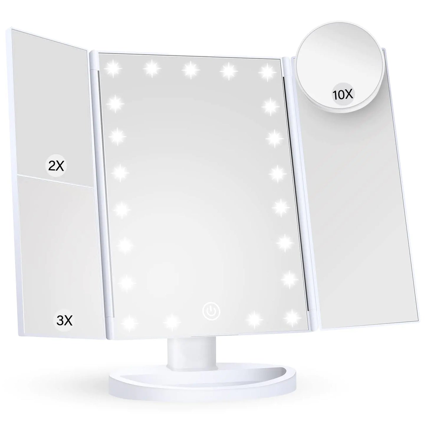 Espejo de Maquillaje Iluminado HUONUL con 2X, 3X, 10X de Magnificación - Verde