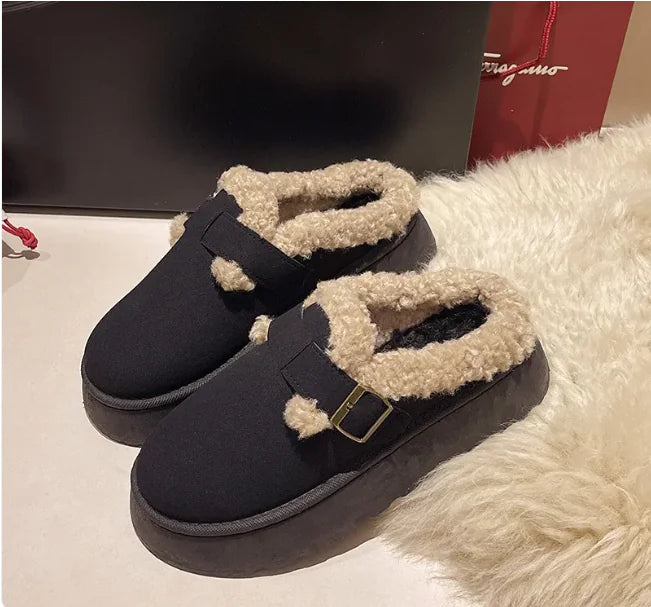 Chaussons d'hiver rétro en peluche Lux Plush pour femmes