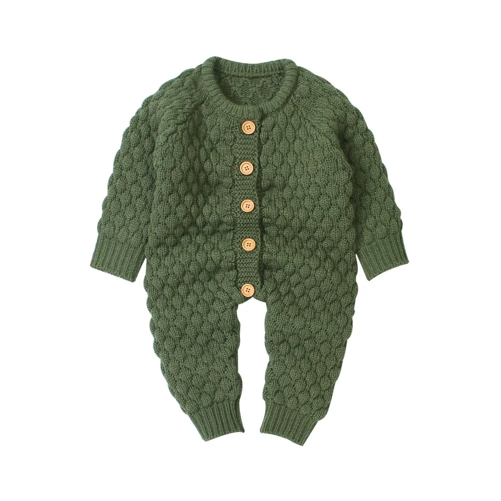 Cozy Winter Knitted Baby One-Piece