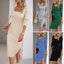 Women's Square Collar Woolen Dress