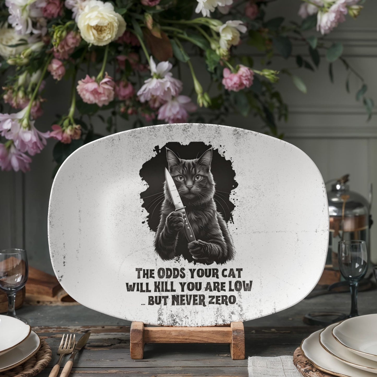 Probabilidades de que tu gato mate la bandeja - Regalo único para amantes de los gatos