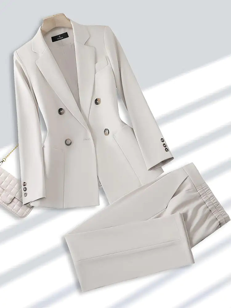 Traje de pantalón de oficina ajustado para mujer