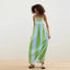 Robe longue à rayures élégante à épaules dénudées pour femmes
