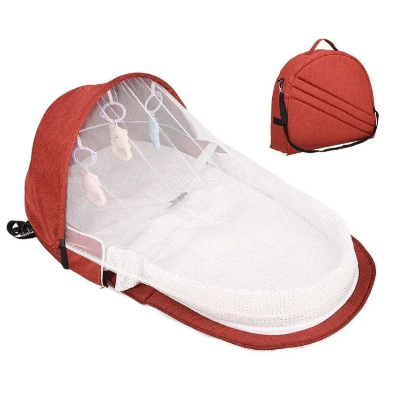 Berceau de Voyage avec Protection Solaire et Filet Anti-Moustiques