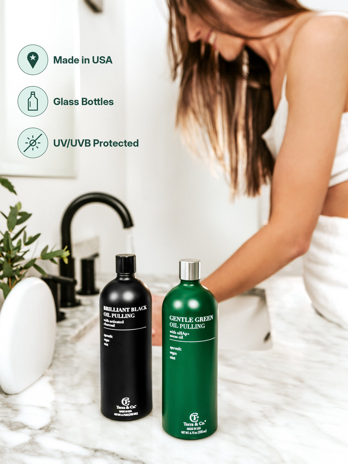 Terra & Co.® Paquete de Aceite de Tirar – Verde Suave + Negro Brillante