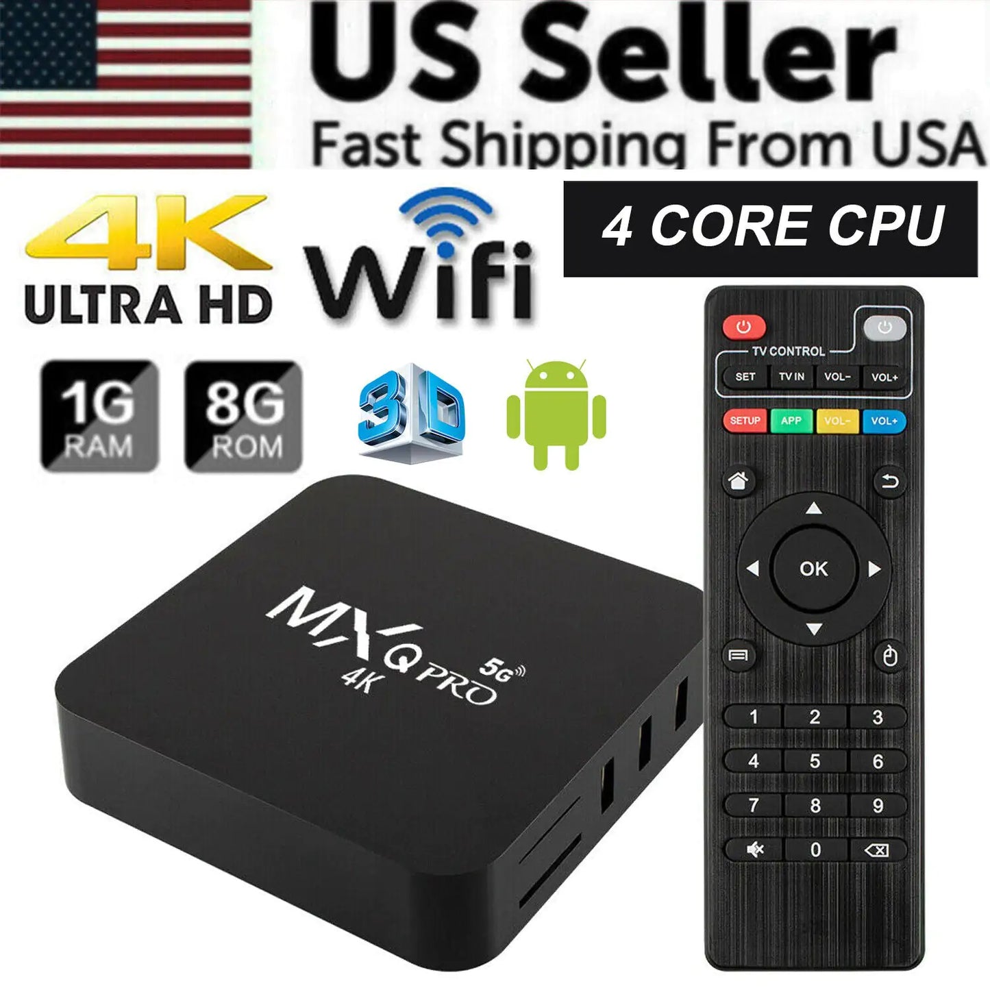 MXQ Pro 4K Ultra HD Smart TV Box Media Player