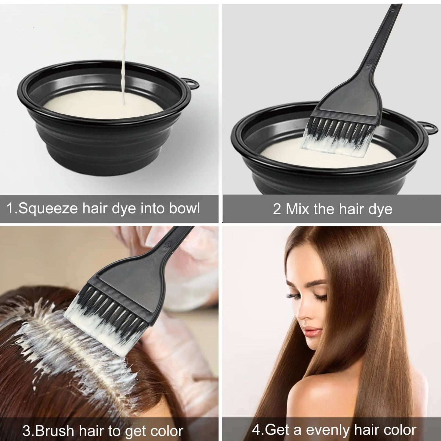 Yexixsr 5Pcs Kit Profesional para Teñir el Cabello