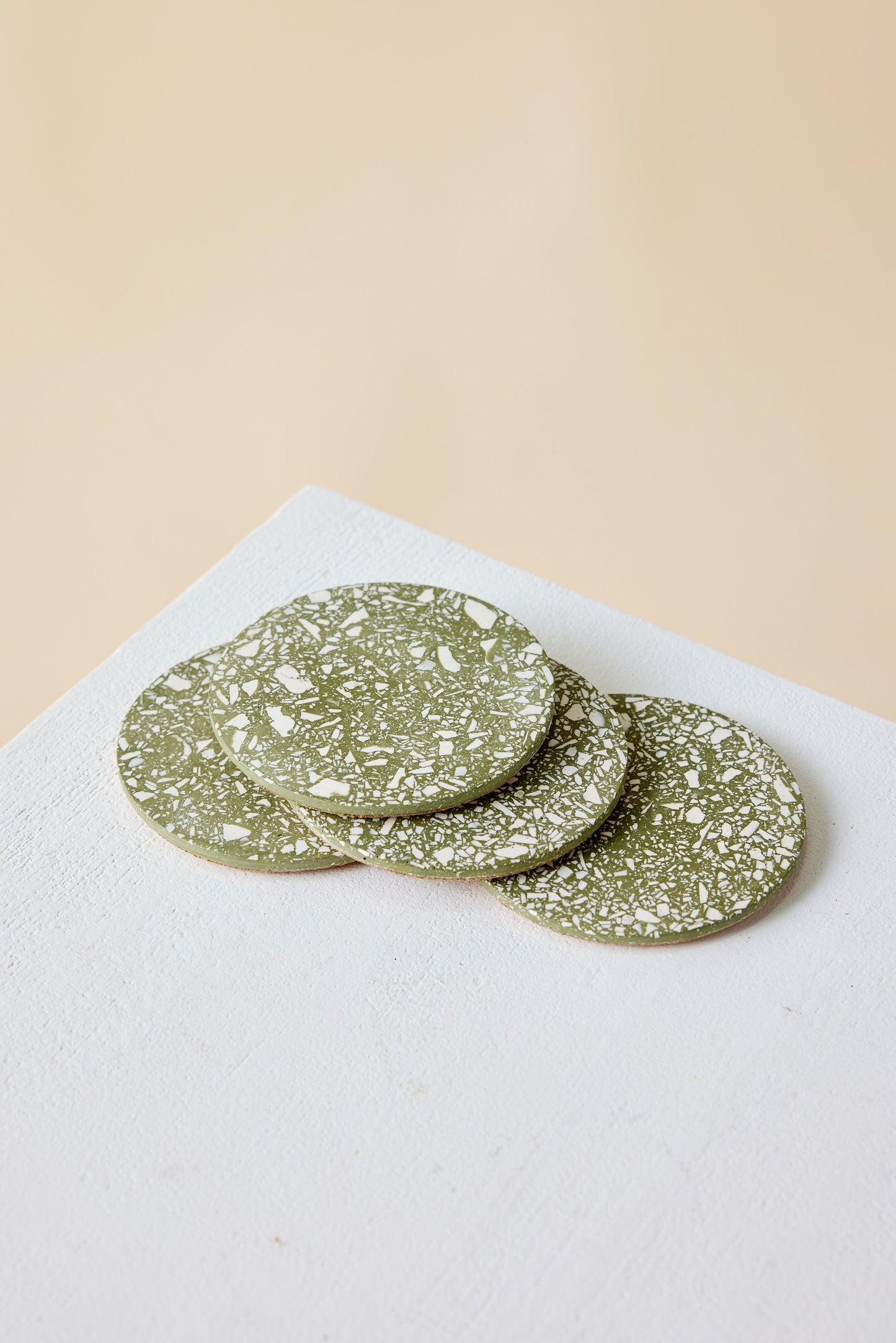 Posavasos de Terrazzo Verde Oliva - Set de 4