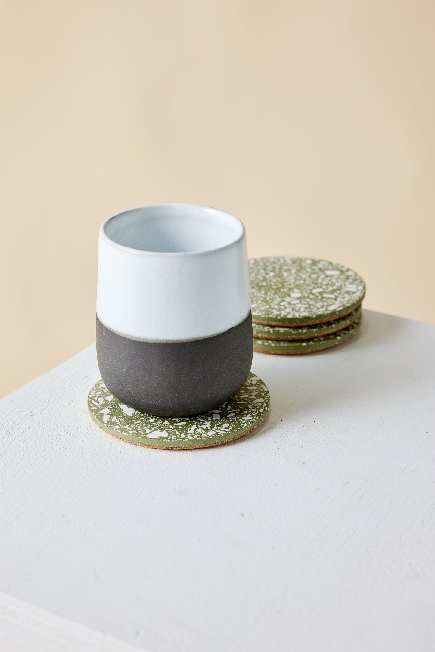 Posavasos de Terrazzo Verde Oliva - Set de 4
