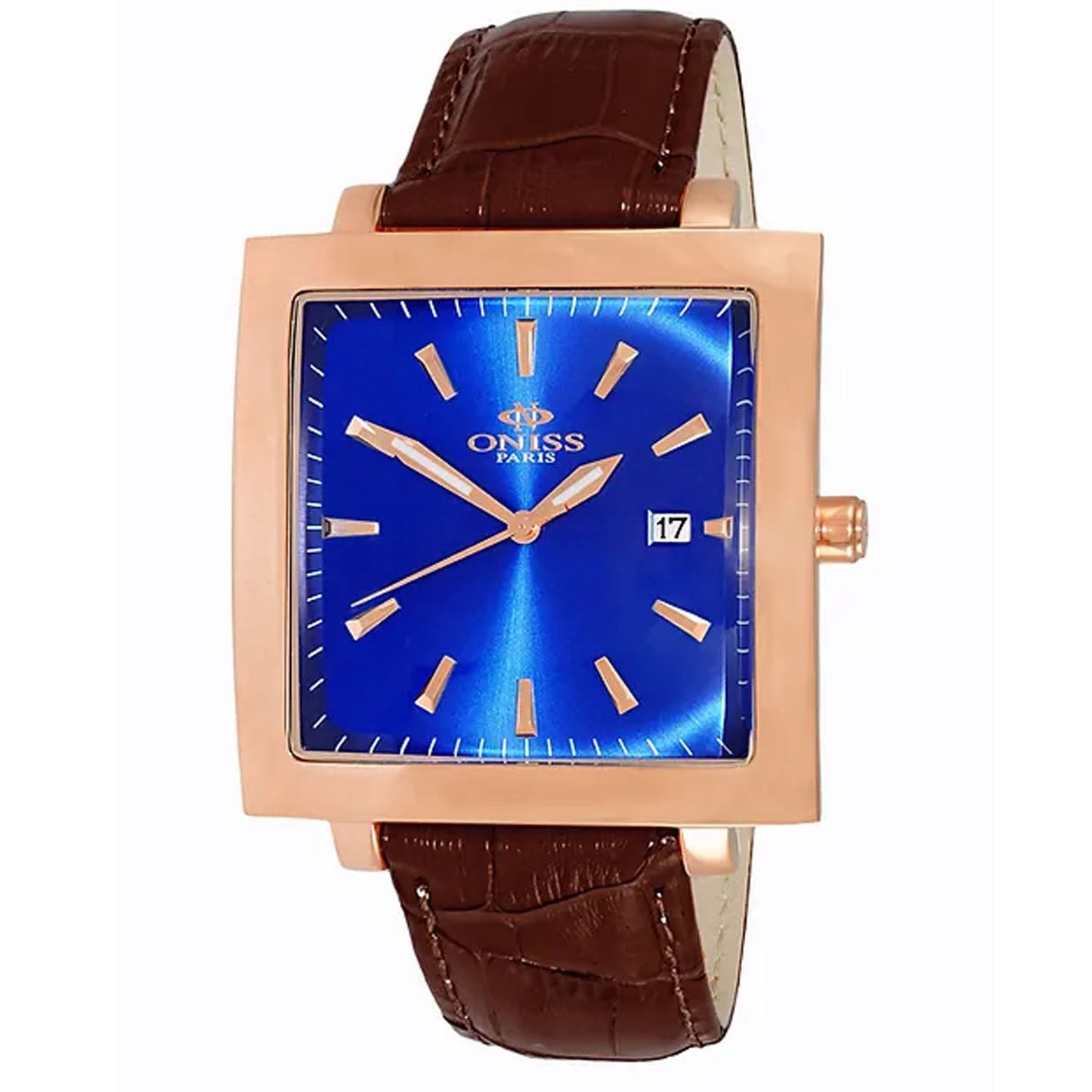 Reloj Cuádruple para Hombre Oniss - Esfera Azul con Correa de Cuero