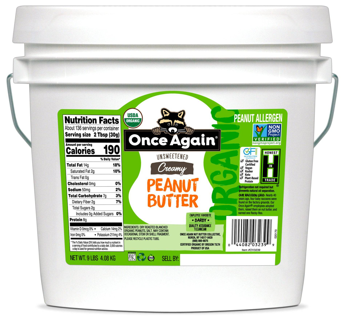 Organic Creamy Peanut Butter
