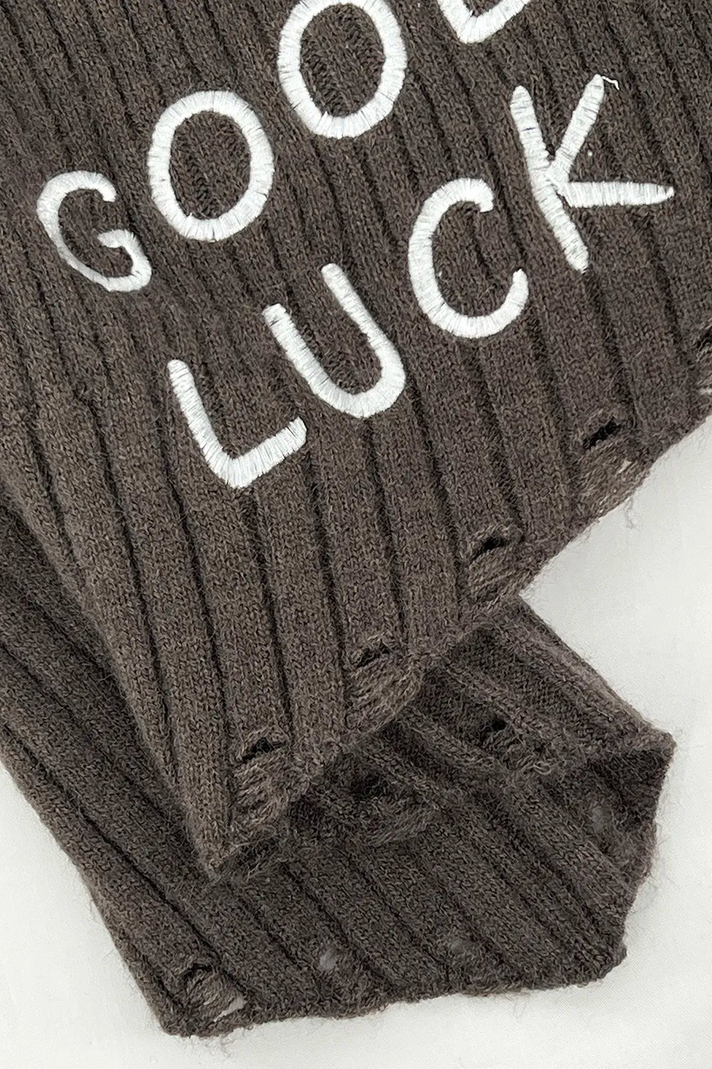 One shoulder autumn/winter sweater goodbuck letter slim fit top versatile diagonal hem - Korvel