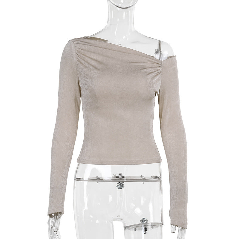 One shoulder long sleeved top as a base for women's clothing - Korvel