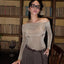 One shoulder long sleeved top as a base for women's clothing - Korvel