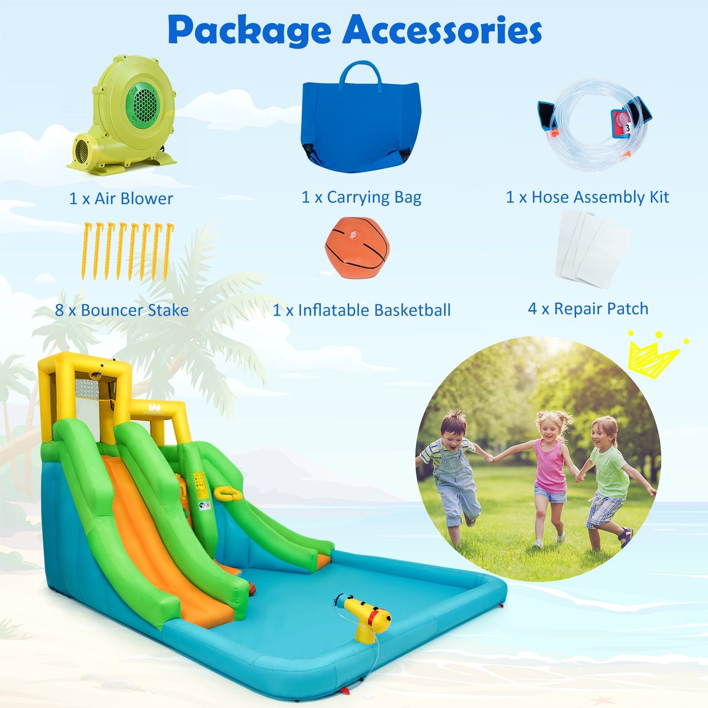 Castillo Inflable de Agua para Niños con Soplador