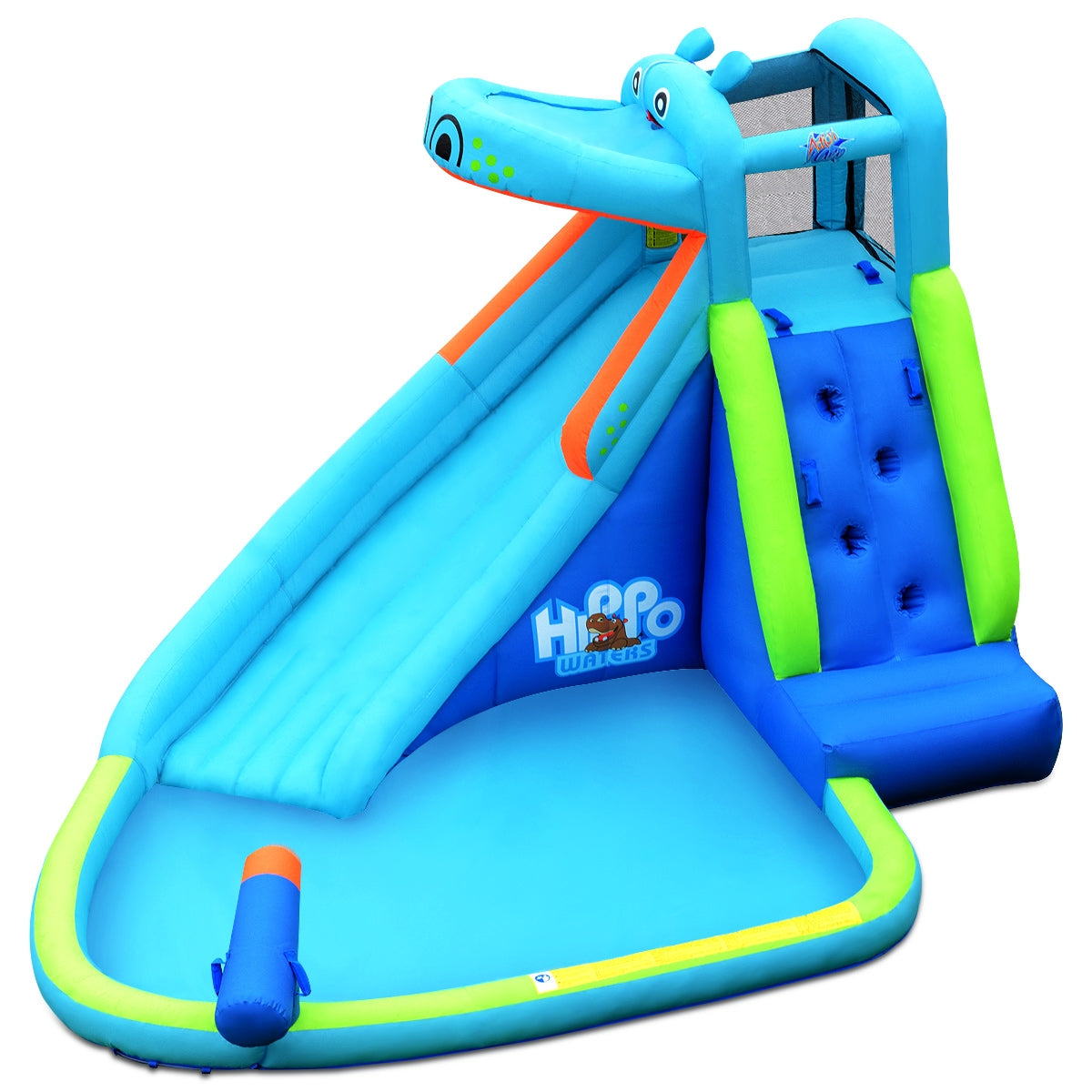 Château gonflable avec toboggan Hippo et souffleur