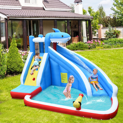 Parc aquatique gonflable 4-en-1 avec toboggan long