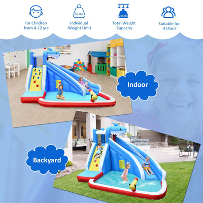 Parc aquatique gonflable 4-en-1 avec toboggan long