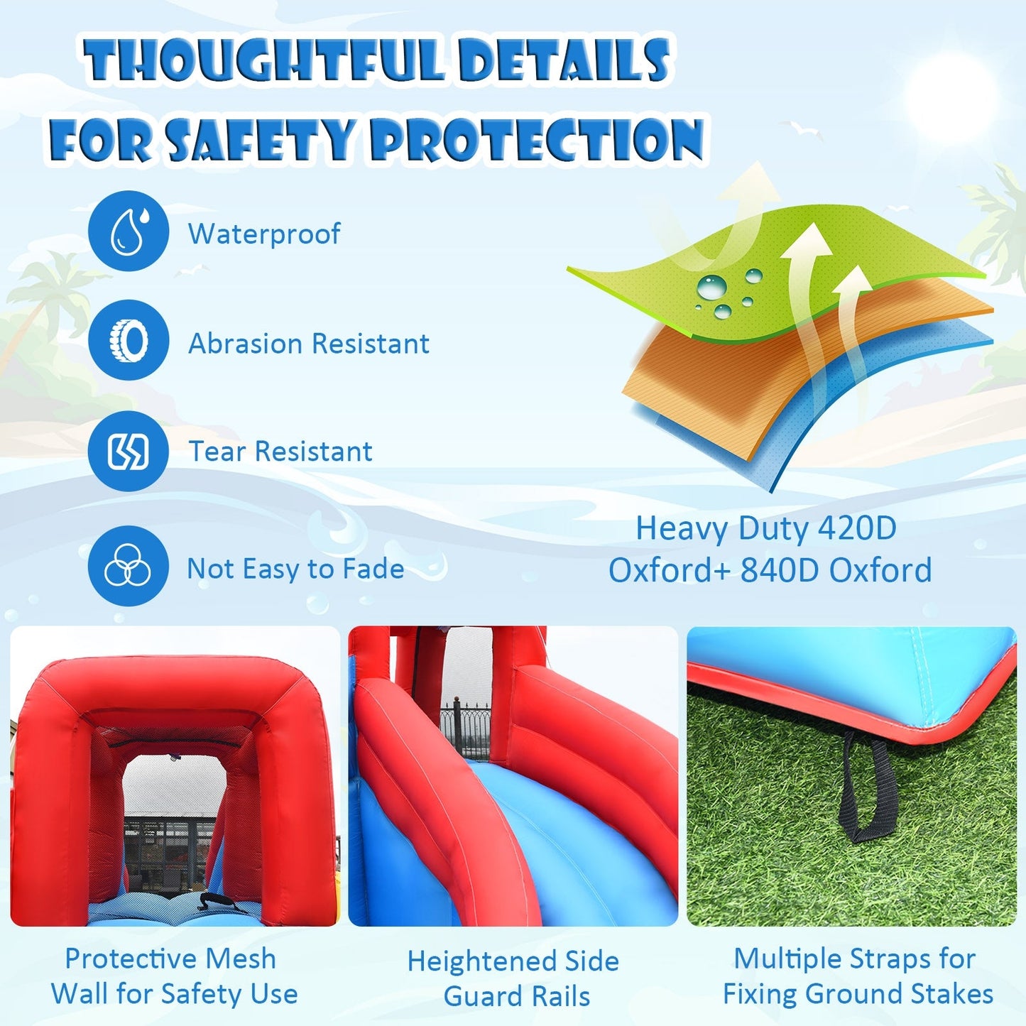 Inflatable Crab Dual Slide Bounce House for Outdoor Fun