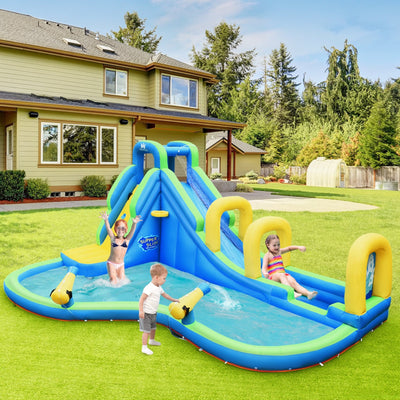 Castillo Inflable de Agua con Tobogán y Cañones de Agua