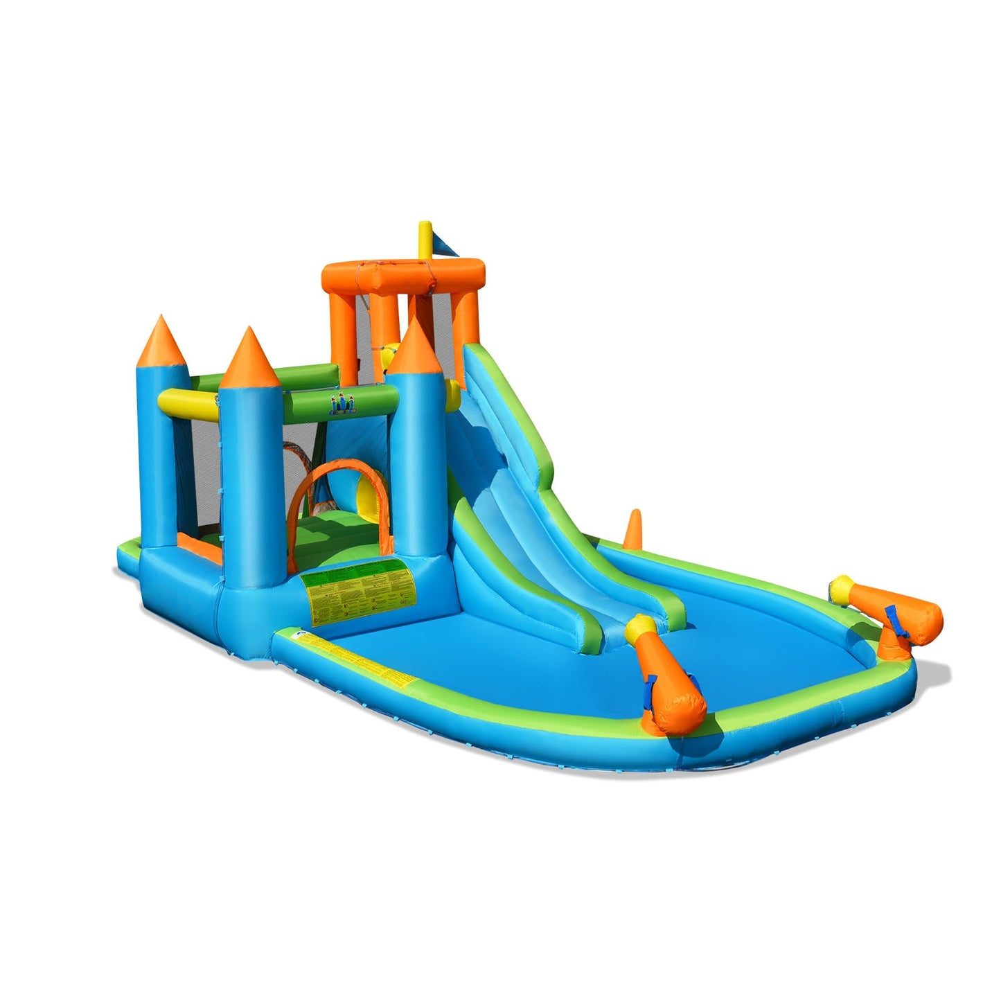 Castillo Inflable de Agua con Tobogán y Piscina de Salpicaduras
