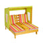 Kids Patio Lounge Chair with Cup Holders and Awning - Multicolor