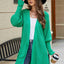 Open Front Lantern Sleeve Cardigan - Korvel