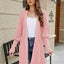 Open Front Lantern Sleeve Cardigan - Korvel
