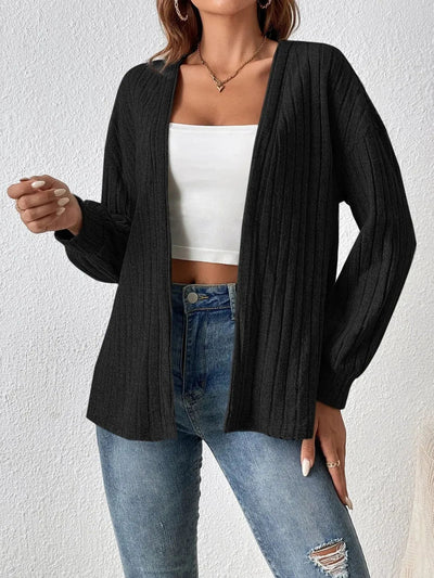 Open Front Long Sleeve Cardigan - Korvel