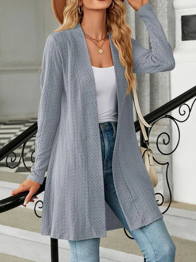 Open Front Long Sleeve Cardigan - Korvel
