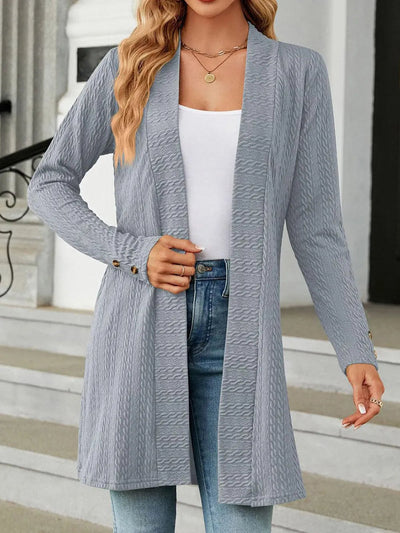 Open Front Long Sleeve Cardigan - Korvel