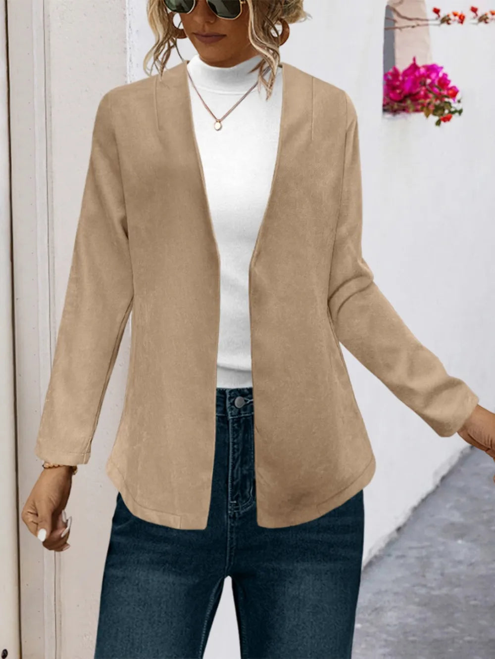 Open Front Long Sleeve Cardigan - Korvel