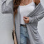 Cardigan long à manches longues ouvert premium en gris