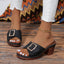 Open Toe Block Heel Buckle Sandals - Korvel