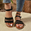 Open Toe Buckle Flat Sandals - Korvel