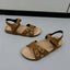 Open Toe Flat Buckle Sandals - Korvel