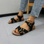 Open Toe Flat Buckle Sandals - Korvel
