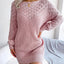 Openwork Boat Neck Sweater Dress