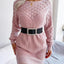 Openwork Boat Neck Sweater Dress