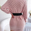 Openwork Boat Neck Sweater Dress