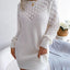 Openwork Boat Neck Sweater Dress