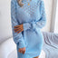 Openwork Boat Neck Sweater Dress