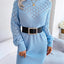 Openwork Boat Neck Sweater Dress