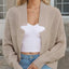 Openwork Open Front Long Sleeve Cardigan