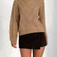 Openwork Round Neck Long Sleeve Sweater - Korvel