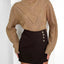Openwork Round Neck Long Sleeve Sweater - Korvel